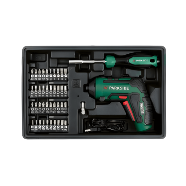 PARKSIDE® Werkzeugkoffer mit Akku-Schrauber PWBM A1 – 92-teilig - Image 2